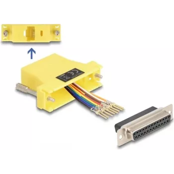 DeLOCK Zestaw montażowy D-Sub 25 pin żeński na RJ45 żeński żółty VGA RJ-45
