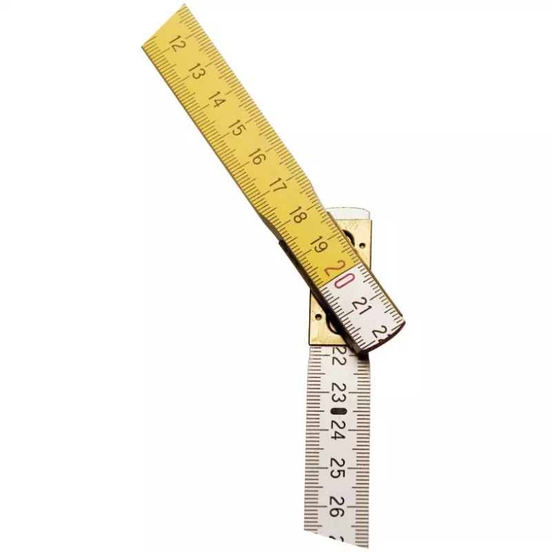 Składana miarka STANLEY 0-35-458, drewniana, 2 m, szerokość 17 mm, biało-żółta