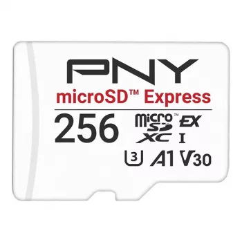 Karta pamięci MicroSDXC PNY microSD Express 256 GB UHS‑I Odczyt 890 MB/s Zapis 750 MB/s U3 V30