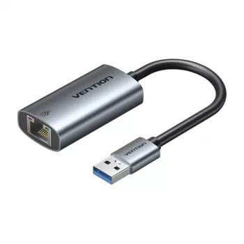 Adapter USB na Gigabit Ethernet Vention CEZ — przewodowy interfejs hosta USB, 1000 Mbit/s, szary