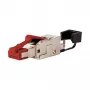 METZ CONNECT - Netzwerkanschluss - RJ-45 (M) gerade - abgeschirmt - halogenfrei, ohne Haken - Rot (130G405032-E)
