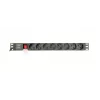 Jednostka dystrybucji zasilania GEMBIRD EG-PDU-014-C14, 8 gniazd AC, wejście C14, kabel 3 m, 1U, 3680 W, 10 A, aluminium, czarny