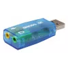 Zewnętrzna karta dźwiękowa USB Gembird Virtus2 — interfejs USB, słuchawki 3,5 mm, niebieski przezroczysty