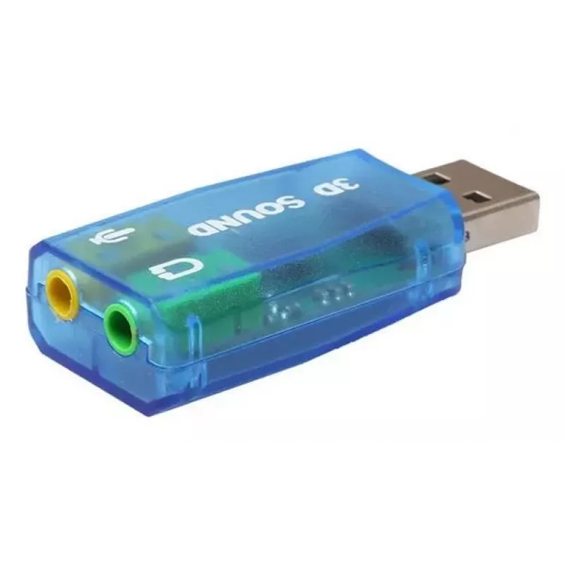 Zewnętrzna karta dźwiękowa USB Gembird Virtus2 — interfejs USB, słuchawki 3,5 mm, niebieski przezroczysty