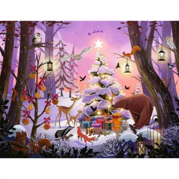 Puzzle Ravensburger Boże Narodzenie w Lesie 2000 elementów