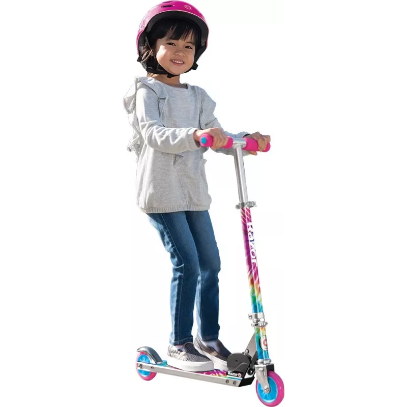Hulajnoga dziecięca Razor A Tie-Dye — aluminiowa składana hulajnoga 2-kołowa, regulowana kierownica, ABEC-5, maks. obciążenie 65 kg