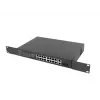 Niezarządzalny przełącznik LANBERG RSFE-16P-2C-250 — 18-portowy Gigabit, 16x PoE+ (30W), 2x SFP, 250W, 1U, metal, montaż w szafie