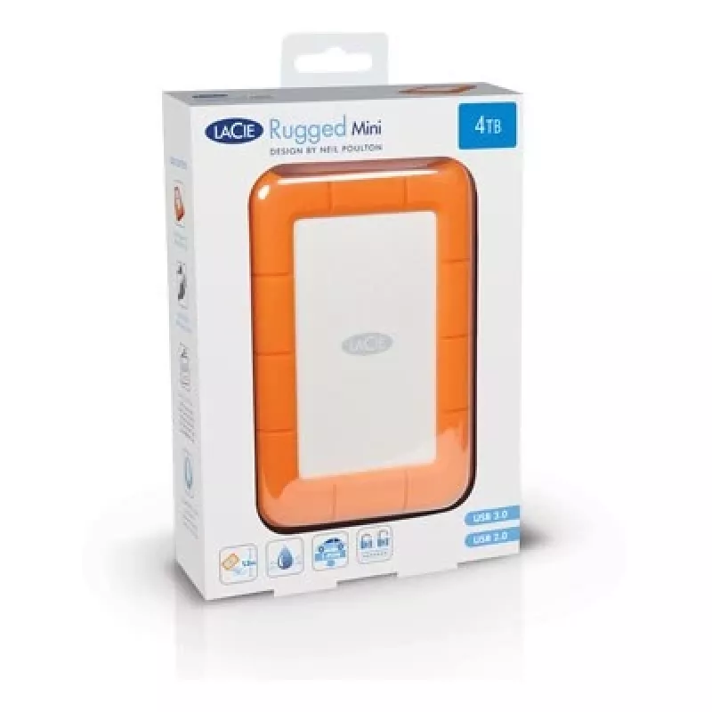 LACIE RUGGED MINI USB 3.0 2TB / Shock rain pressure resistant / 6,4cm 2,5Zoll
