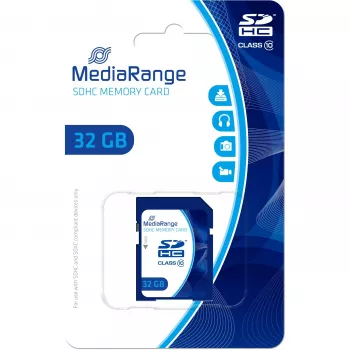 MediaRange - Karta pamięci flash - 32GB - Klasa 10 - SDHC - Niebieska (MR964)