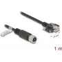 Kabel sieciowy DeLOCK M12 Kabel D-kodowany 4-pinowe gniazdo do wtyku RJ45 Cat.5e 1 m Czarny