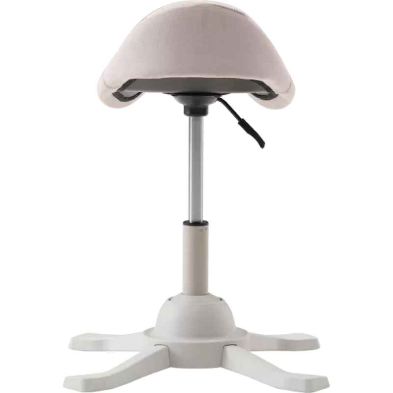 Stołek balansowy ergonomiczny Up Up Toronto biały, tkanina Ivory, dłuższy podnośnik gazowy