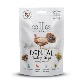 OLLO Air Dried Dental Turkey Strips - przysmak dla psa - 80g