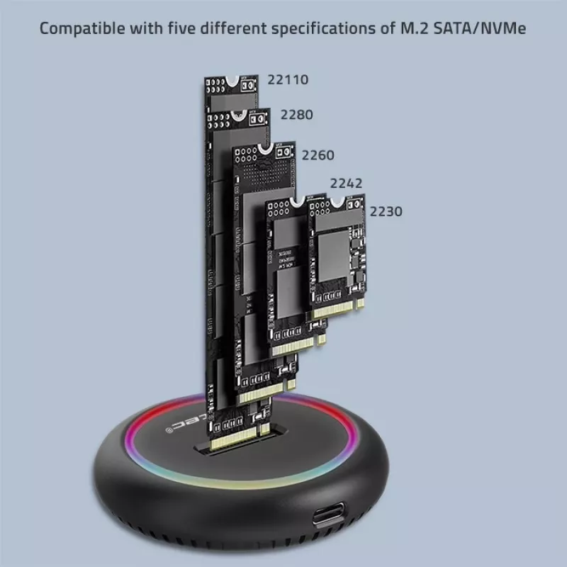 Stacja dokująca Qoltec 52275 do dysków M.2 SSD, SATA/NVMe, USB-C
