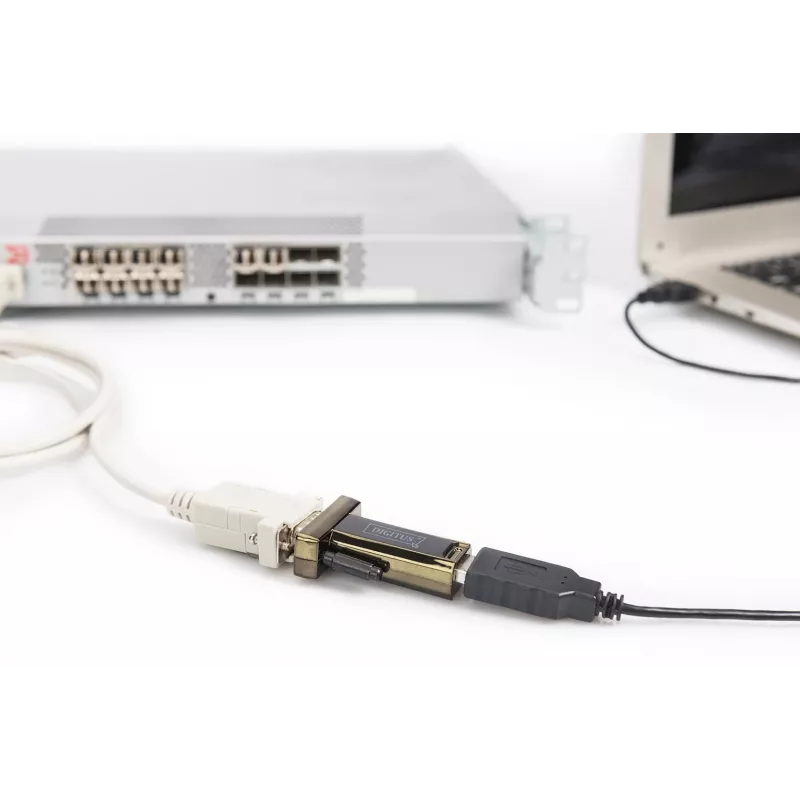 Konwerter USB 2.0 na szeregowy DIGITUS DSUB 9M z kablem USB 80cm, chipset FTDI (FT232RL)