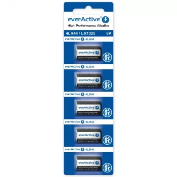 Alkaliczne baterie pastylkowe everActive LR44 1,5V — opakowanie 5 szt.