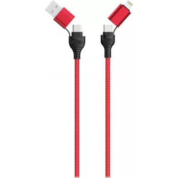 Kabel USB 2GO 797370 1.2 m USB A/USB C USB C/Lightning Czarny Czerwony
