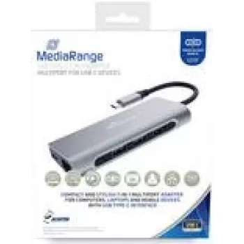 MEDIARANGE MRCS510 - USB 3.2 Gen 1 (3.1 Gen 1) Type-C - USB 3.2 Gen 1 (3.1 Gen 1) Type-A - USB 3.2 Gen 1 (3.1 Gen 1) Type-C - 3840 x 2160 pikseli - SD,SDHC,SDXC - 5000 Mbit/s - Srebrny