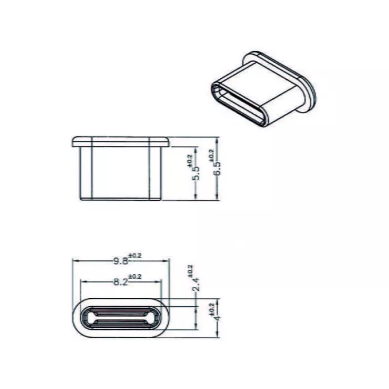 Socket safety cover DeLOCK 64014 USB Type-C Czarny 10 pcs