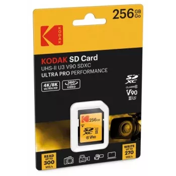 Karta pamięci Kodak EKMSD256GUHS2V2K SDXC UHS-II 256 GB Odczyt 300 MB/s Zapis 270 MB/s U3 V90 Class 10