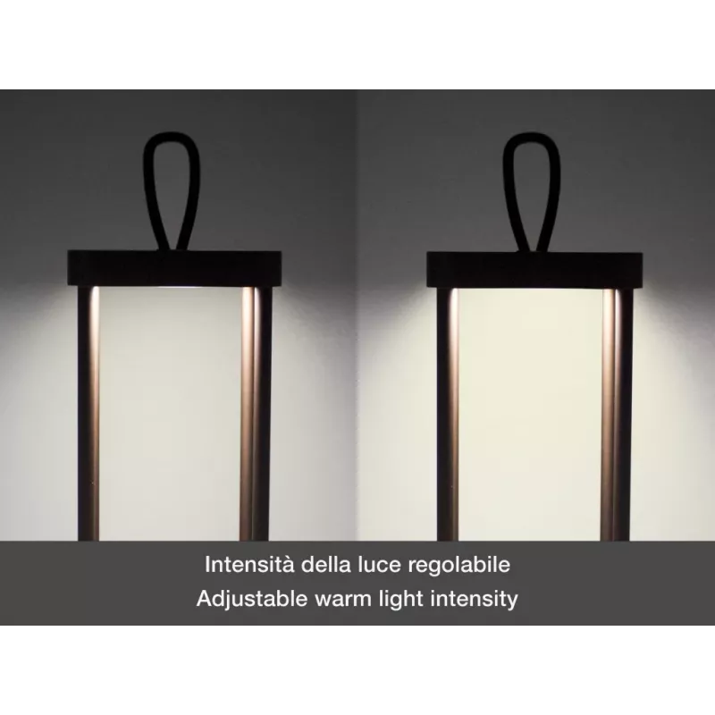 Lampa akumulatorowa Beper P207ILI102 w wykończeniu Corten, przenośna lampa zasilana bateriami