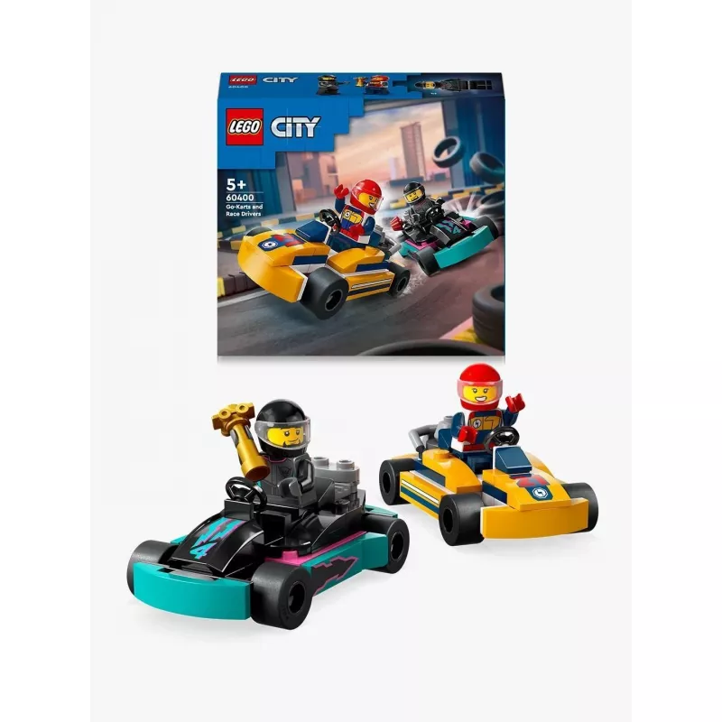 Klocki konstrukcyjne LEGO 60400 City Gokarty z zawodnikami – zestaw z minifigurkami i pojazdami