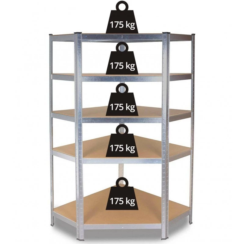 Regał do przechowywania narzędzi ogrodowych Top e shop Rack GC9030 — Stal ocynkowana i MDF, 900x300x1800 mm, wolnostojący/montaż ścienny, 875 kg udźwigu