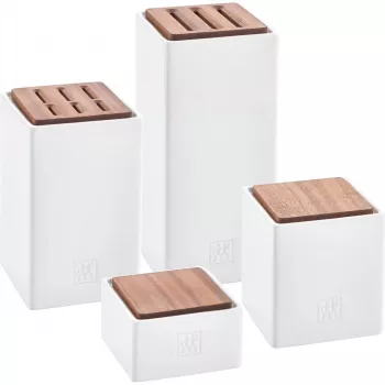 Ceramiczne pojemniki do przechowywania, zestaw 4 szt. ZWILLING 1002267 – glazurowane, piętrowe, hermetyczne na herbatę, kawę, cukier, przyprawy