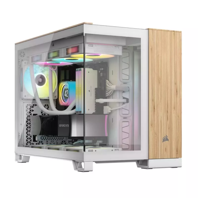 Obudowa komputerowa Corsair CC-9011288-WW Midi Tower Bambus, Biała