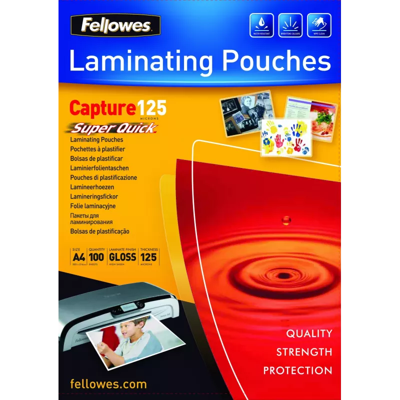 Fellowes SuperQuick A4 Błyszcząca Folia do laminacji 125 mikronów