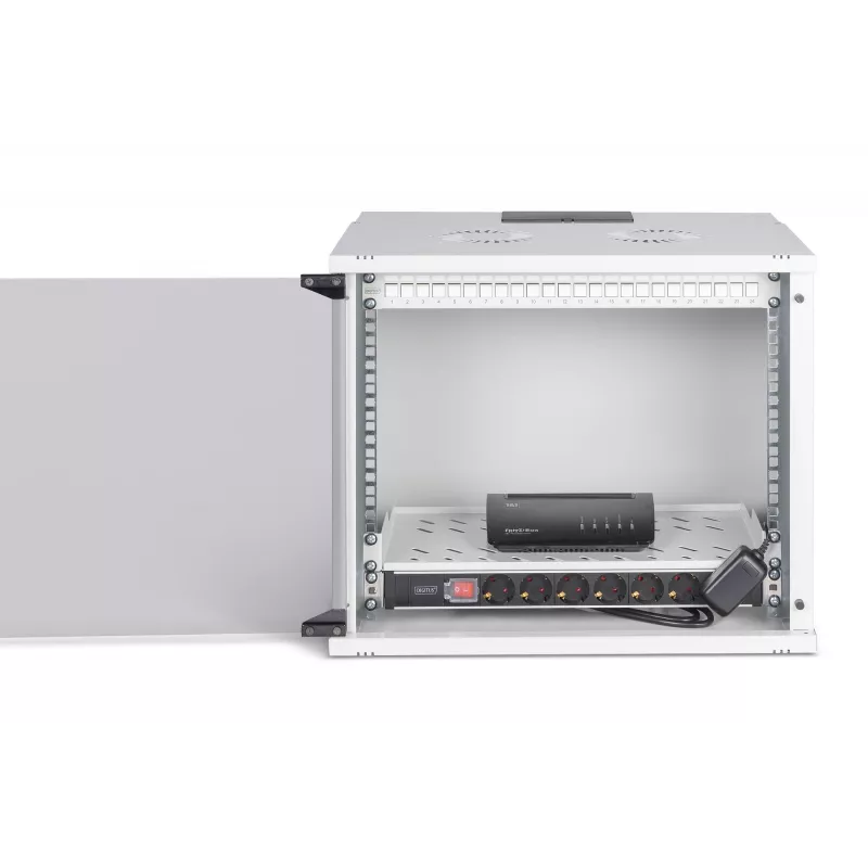 Szafka sieciowa naścienna DIGITUS SOHO Pro 19 cali 9U, 540 x 400 mm, IP20, zamek na klucz, 60 kg