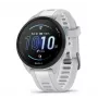 Smartwatch GARMIN Forerunner 165 — GPS, AMOLED 1,2 cala, 4 GB, 5 ATM, 11 dni pracy na baterii, szara koperta, biały pasek