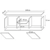 Szafka RTV cama meble SOHO 140x43x37 cm — blat kaszmirowy, stelaż czarny