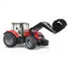 Traktor-zabawka BRUDER Massey Ferguson 7624 z ładowaczem czołowym, czerwony, dla dzieci od 3 lat