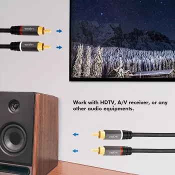LogiLink CA1207 Audio-Cable 5 m 2 x RCA Czarny (CA1207)