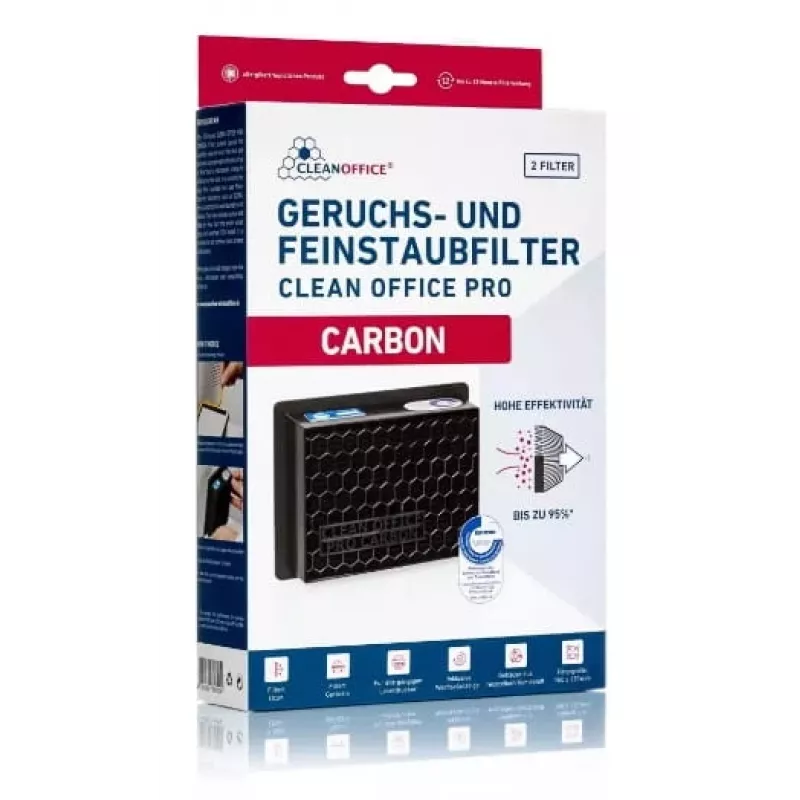 Filtr przeciwpyłowy Cleanoffice Carbon 150 x 120 x 50 mm — 2 szt.