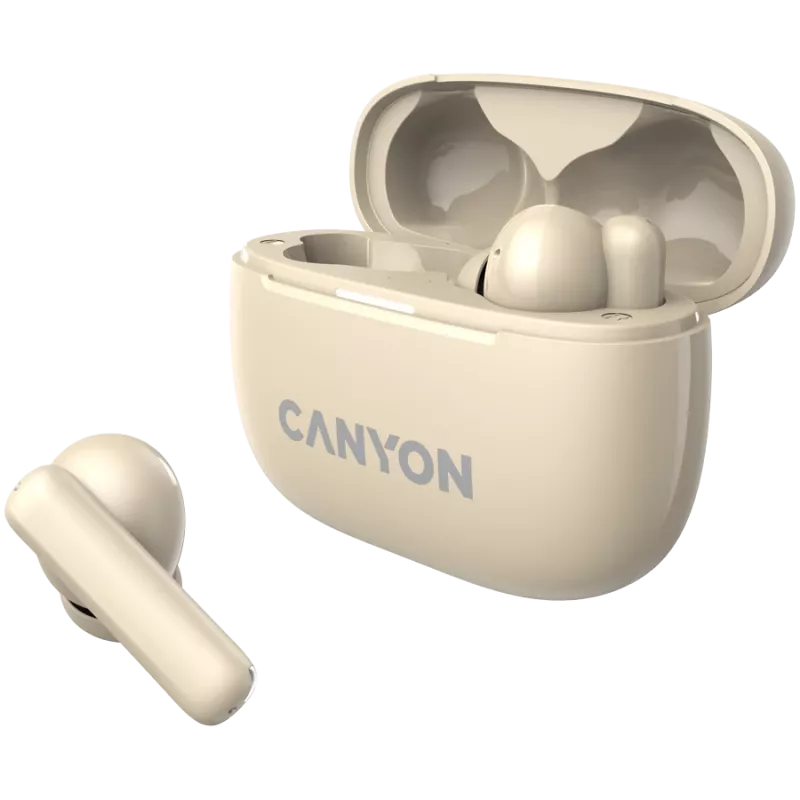 Słuchawki Canyon CNS-TWS10BG True Wireless Stereo (TWS) douszne do rozmów/muzyki/sportu/codziennego użytku USB Type-C Bluetooth Beżowy (CNS-TWS10BG)