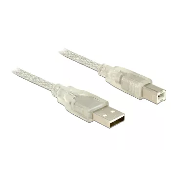 Kabel USB DeLOCK 83894 USB 2.0 2m USB A USB B Przezroczysty