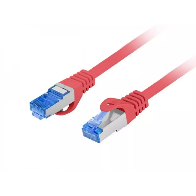 LANBERG PATCHCORD S/FTP CAT.6A 0.5M Czerwony LSZH