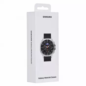 Samsung Galaxy Watch 8 Classic 3,3 cm (1,3 cala) AMOLED 46 mm Cyfrowy 438 x 438 pikseli Ekran dotykowy 4G Srebrny Wi-Fi GPS (satelitarny)
