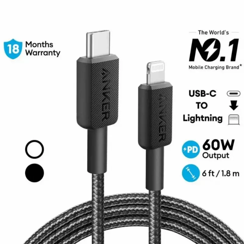 Kabel Anker 322 0.9 m Lightning do USB C 30 W