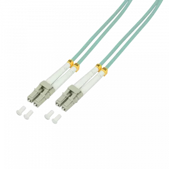 Logilink - Kabel krosowy - LC Multi-Mode (M) do LC Multi-Mode (M) - 50 m - Światłowód - 50/125 mikrometra - OM3 - Bezhalogenowy - akwamaryna (FP3LC50)