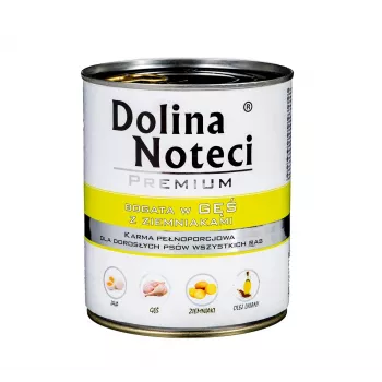 Mokra karma dla psa Dolina Noteci DOLINA NOTECI Premium, puszka 800 g, gęś i ziemniak, psy dorosłe, bezzbożowa