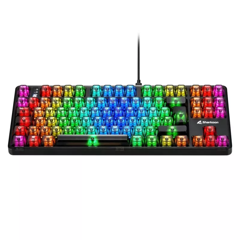 Mechaniczna klawiatura gamingowa Sharkoon Crystal Shark Czarny DE z podświetleniem RGB