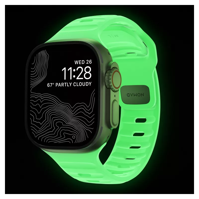 Pasek Nomad Sport Band Light zielony Rubber — szerokość 21,5 mm, nadgarstek 160–195 mm