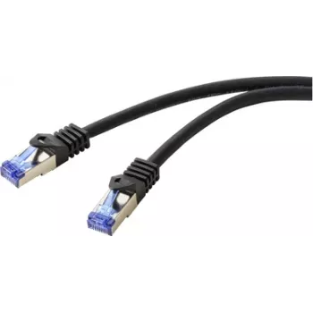 Renkforce RF-6830462 Przewód sieciowy RJ45, Kabel krosowy CAT 6a S/FTP 2.00 m Czarny 1 szt. (RF-6830462)