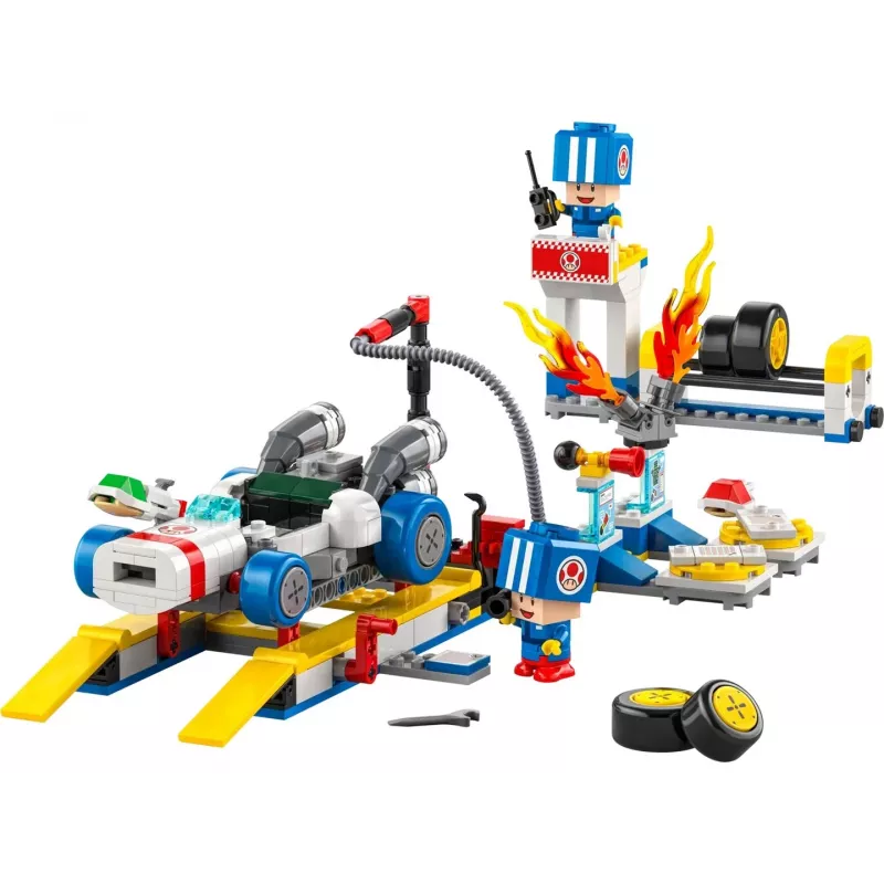 Zestaw konstrukcyjny LEGO 72035 Super Mario Mario Kart Warsztat Toada, interaktywne poziomy i figurki