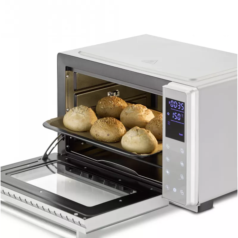 Piekarnik kompaktowy Caso Bake & Style 26 Touch 1500 W srebrny — blatowy mini piekarnik, szerokość użytkowa 26 cm