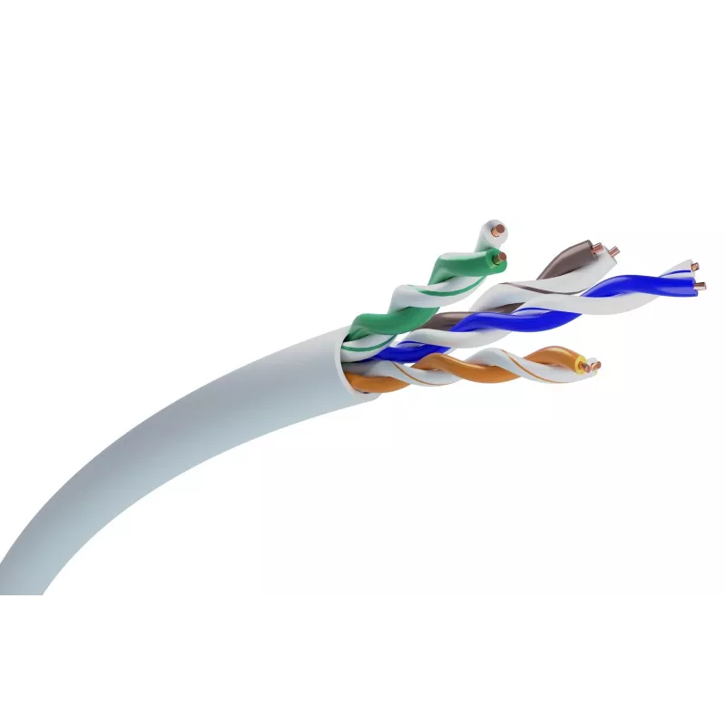 Kabel sieciowy Extralink skrętka CAT5E UTP (U/UTP) V2 100M szary