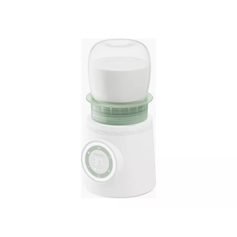 Podgrzewacz do butelek Momcozy MW003-WH12BA-A — bateria 80 W, sterowanie dotykowe, zielony/przezroczysty/biały