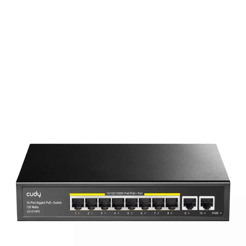 Przełącznik sieciowy Cudy GS1010PE Gigabit Ethernet 10 portów PoE Czarny